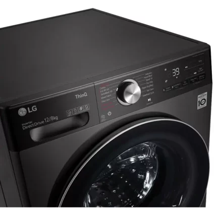 - ماشین لباسشویی ال جی V12 مشکی 12 کیلو WDV1260BRP خشک کن دار